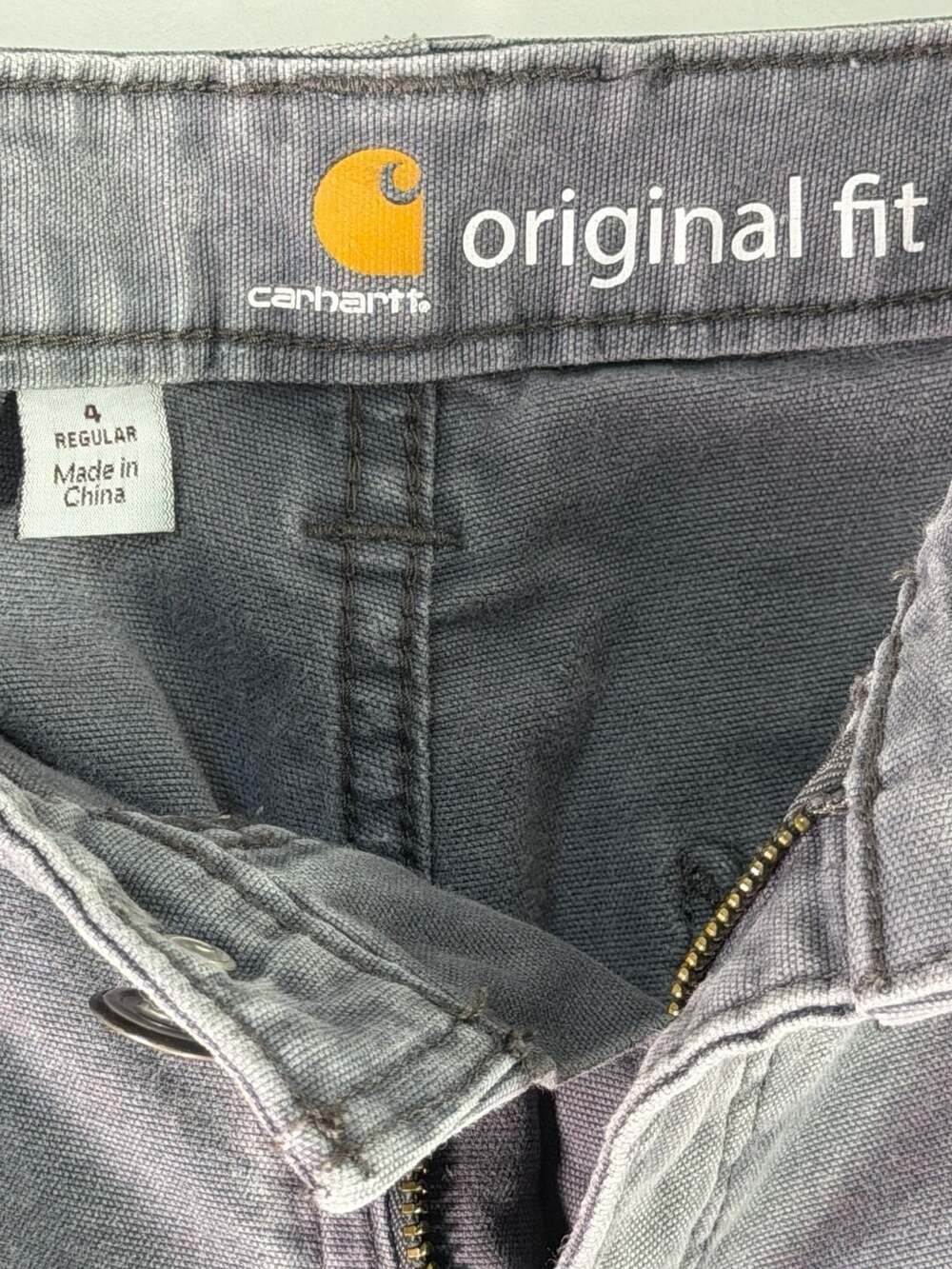 Carhartt Original Fit Gray Canvas Work Pants Carpenter Utility Size 4 Regular - Picture 2 of 8